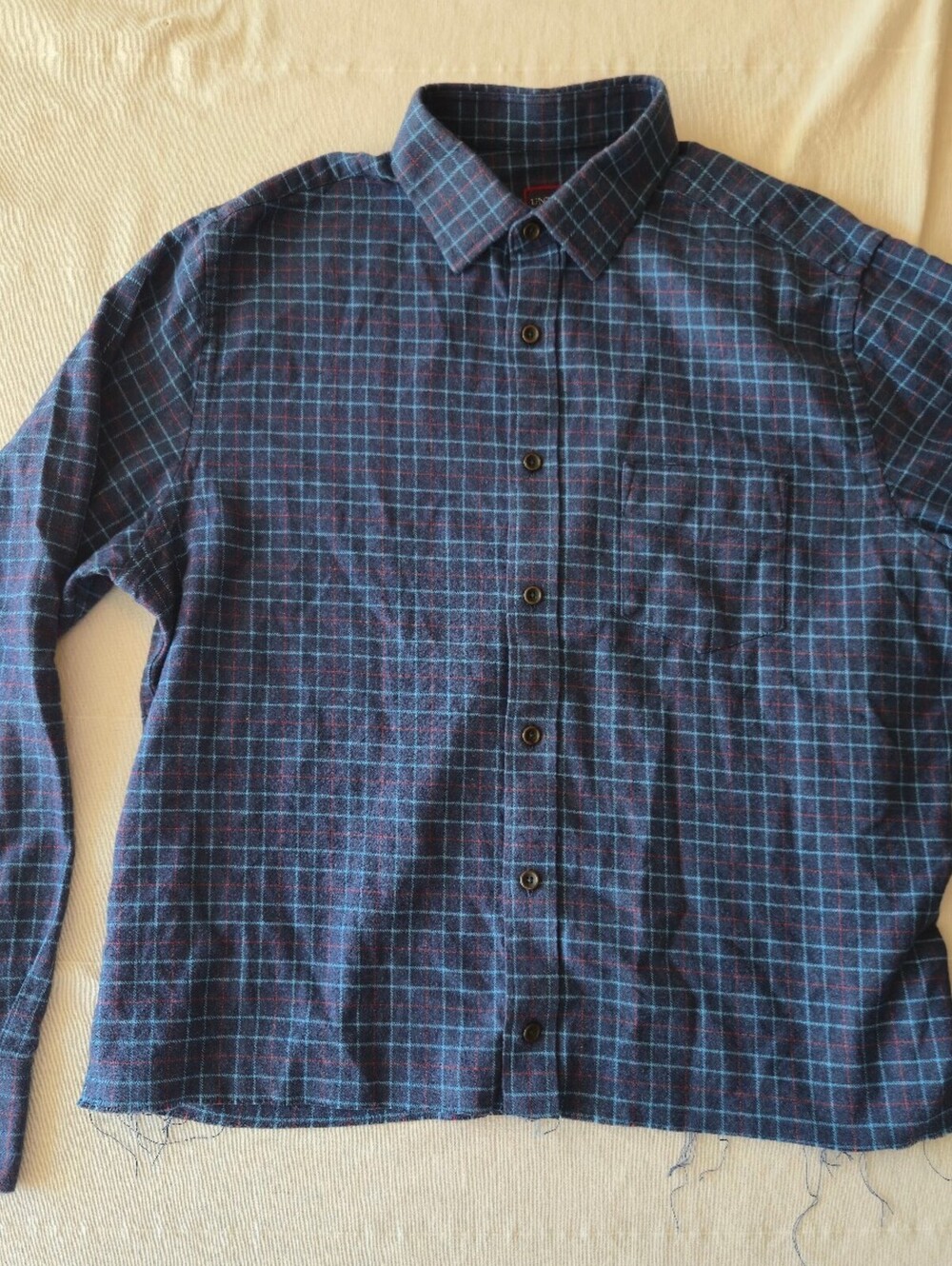 UNTUCKit Medium Blue Plaid Cotton Shirt
